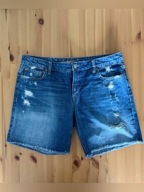 American Eagle Outfitters Ripped Blue Denim Shorts